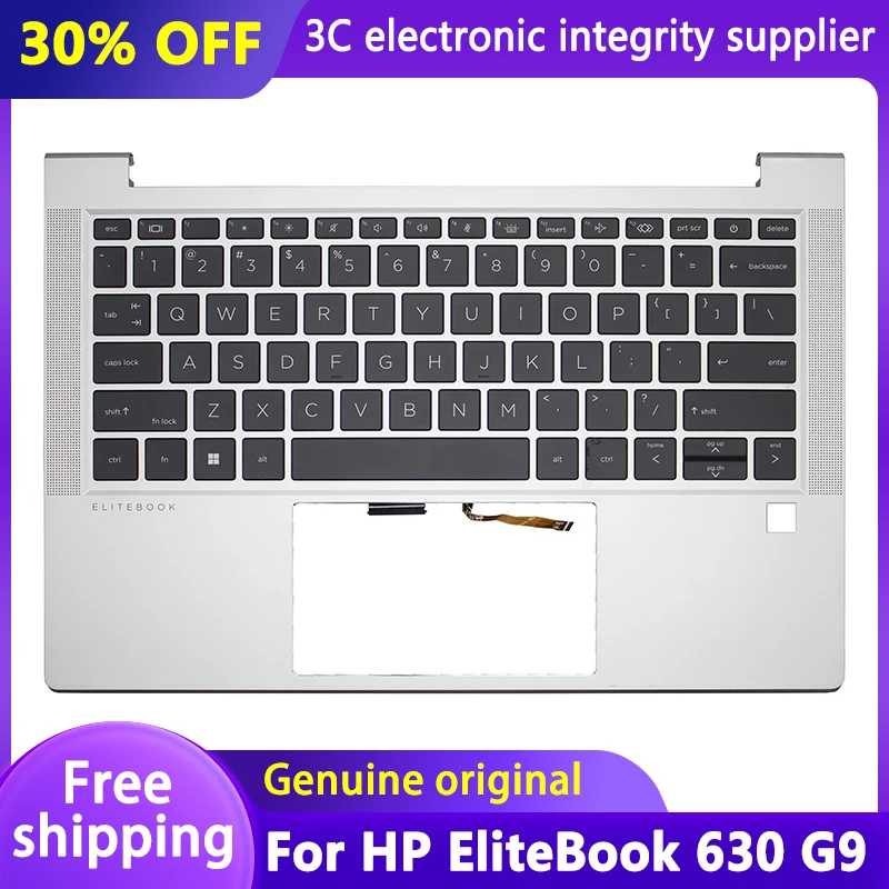 

95NEW Original Top Case for HP EliteBook 630 G9 Laptop US Keyboard with Backlit Palmrest Upper Cover Replace Silver N10777-001