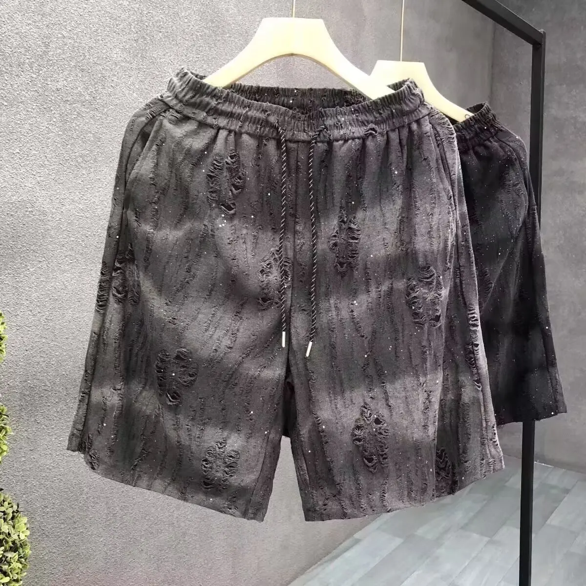 

Trendy brand starry sky shorts for men, 2026 new summer sports loose casual five quarter pants for men's outerwear pants