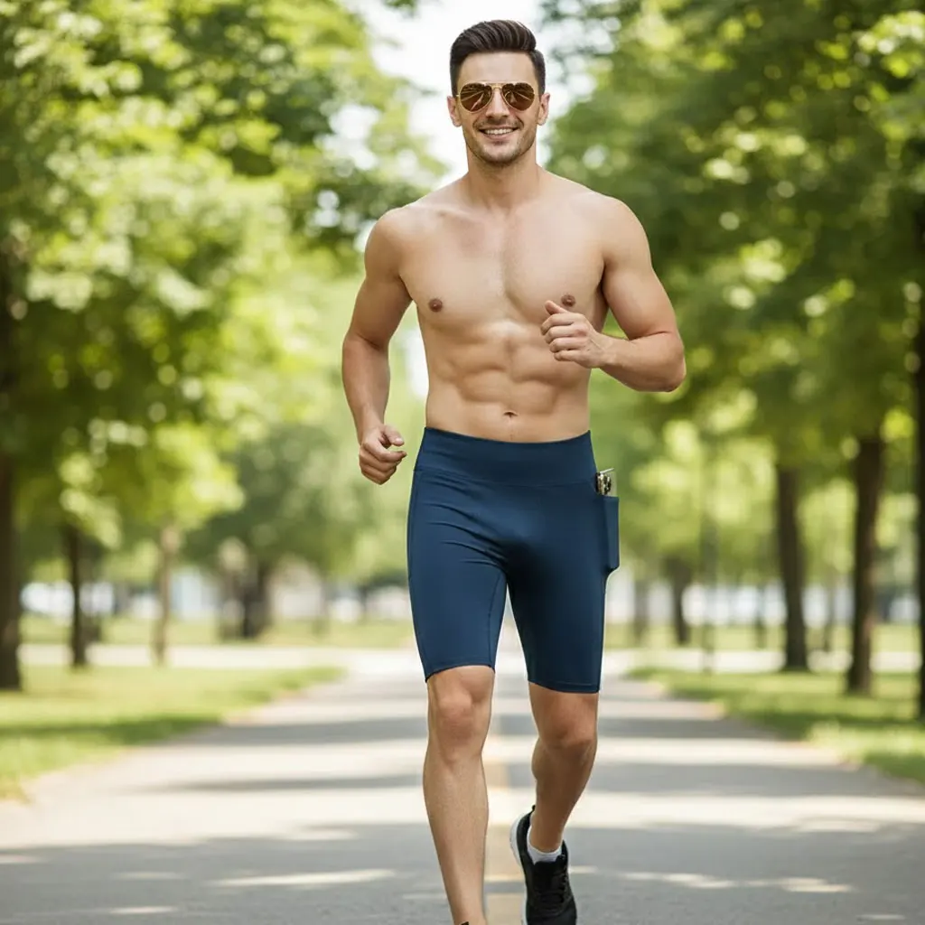 

Мужские компрессионные колготки длиной 5 дюймов: быстросохнущее снаряжение для марафонских гонок с задним карманом на талии (размеры M-3XL)