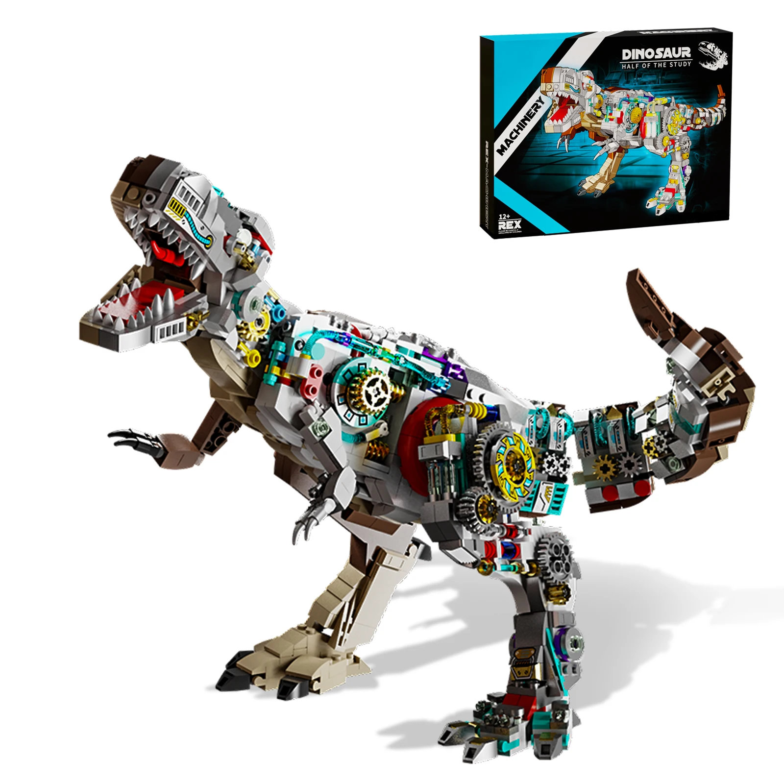 

Steampunk-Style Animal Building Kit - Articulated Tyrannosaurus Rex with Light-Up Feature, Perfect for Desktop Display and Chris