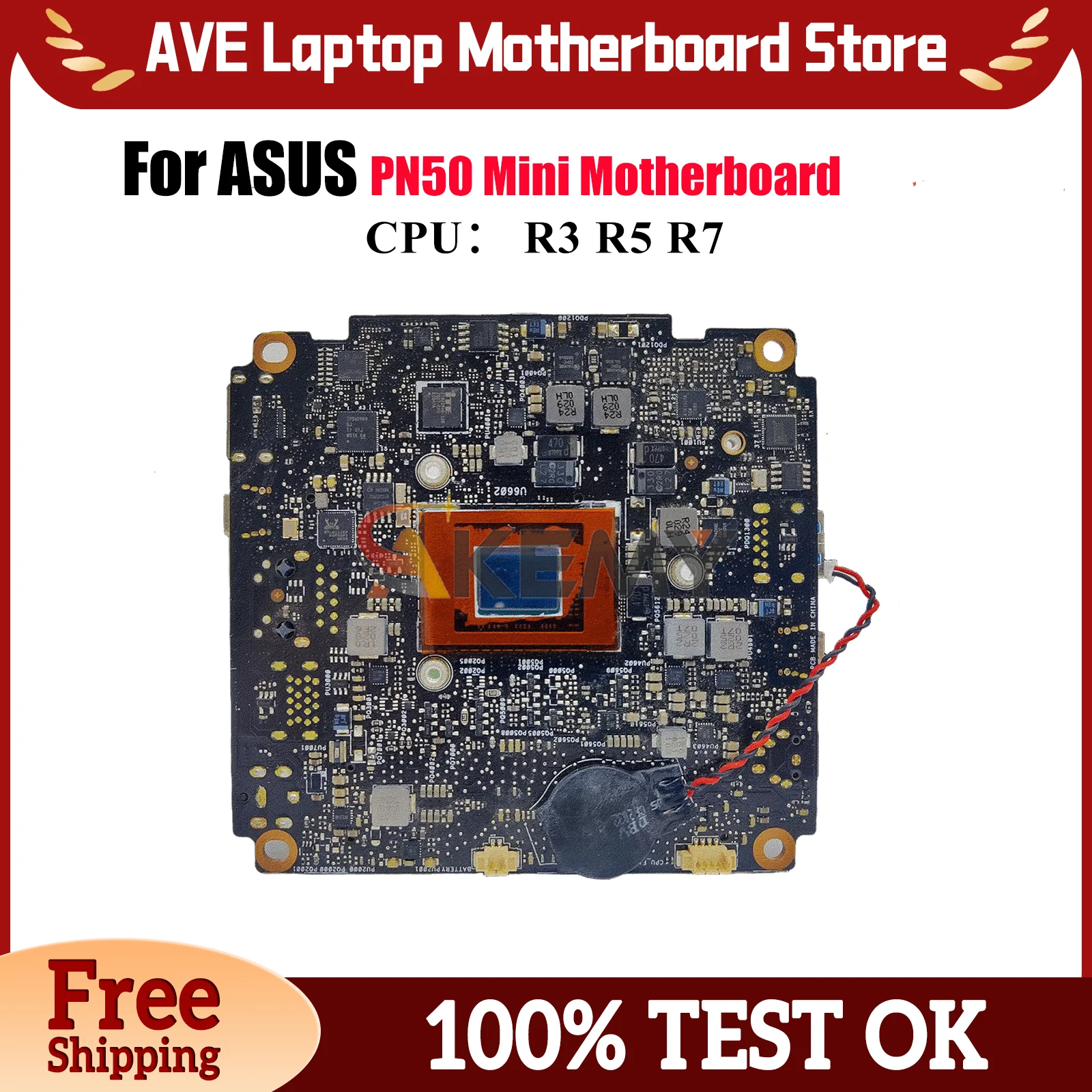 

PN50 Laptop Motherboard For ASUS Mini PC PN50 PN50 Notebook Mainboard With R3 R5 R7 CPU 100% tests OK fast shipping High quality