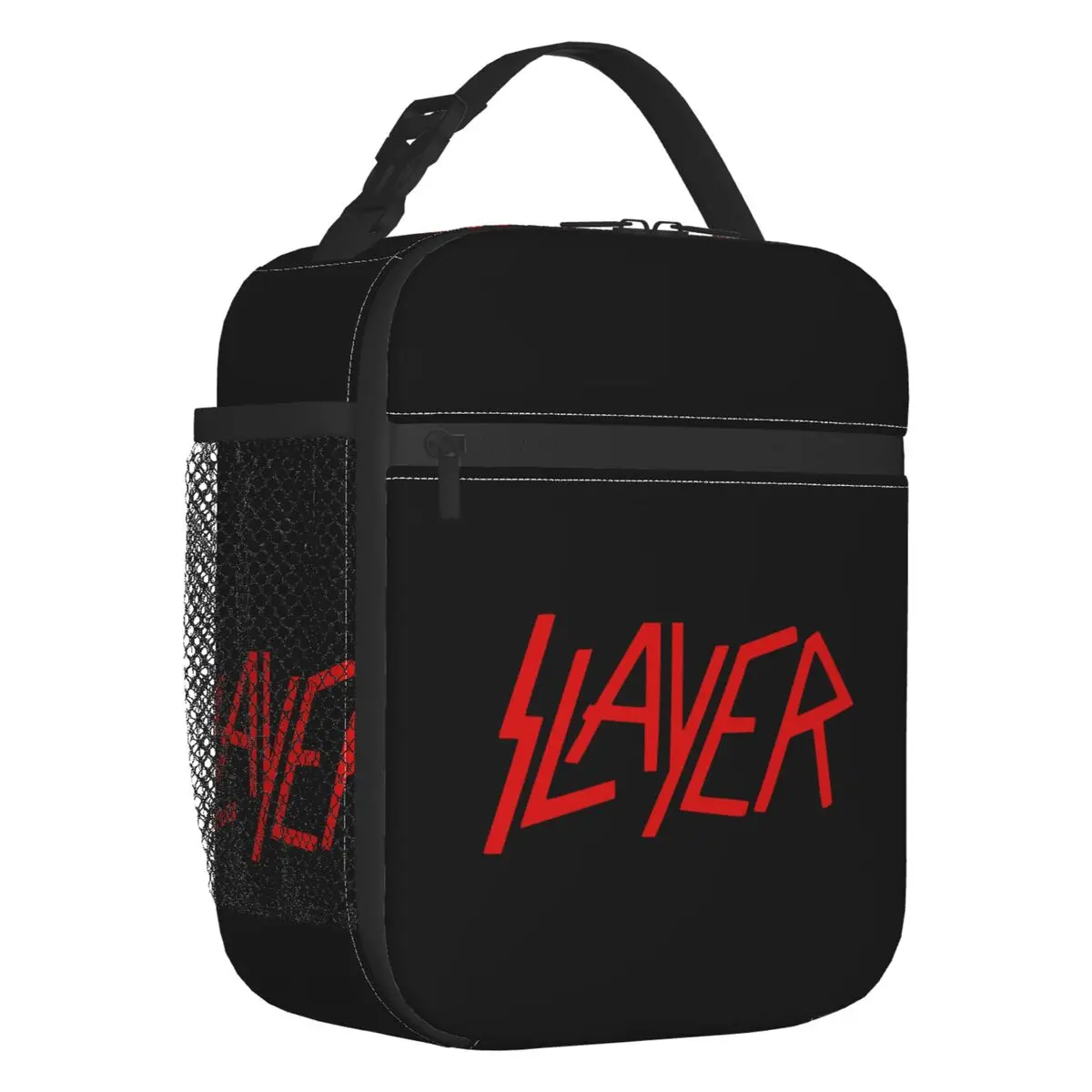 Custom Red Heavy Slayers Thrash Metal Lunch Bag Men Women Thermal Cooler Insulated Lunch Boxes for Kids School Children