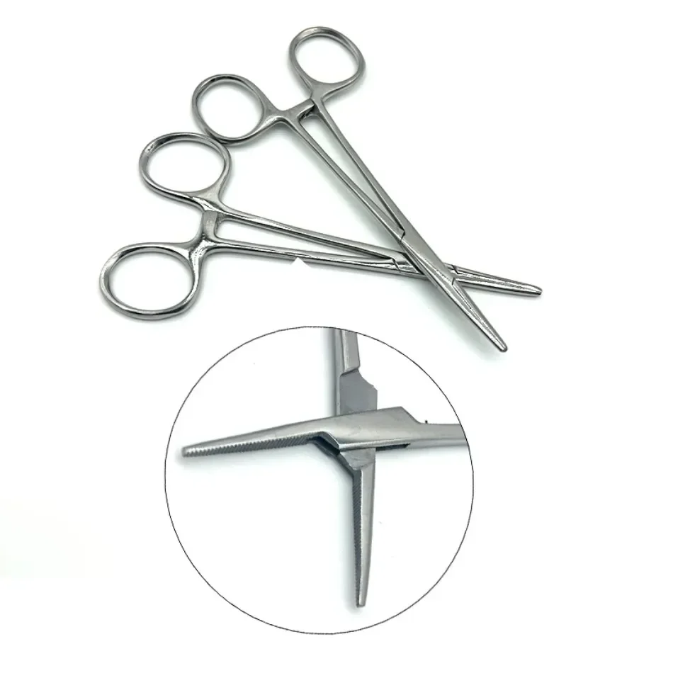 1 szt. Dentystyczny Hemostat wysokiej jakości 14cm/16cm Hemostat zacisk na komary prosty zakrzywiony chirurgiczny Implant dentystyczny