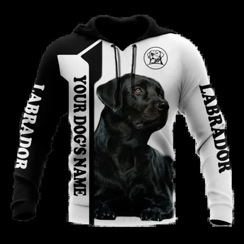 1 Piece Custom Your Picture Dog Gifts Premium Love Dog Black Labrador Retriever 3D Printed Hoodie Women For Men Pullovers Street