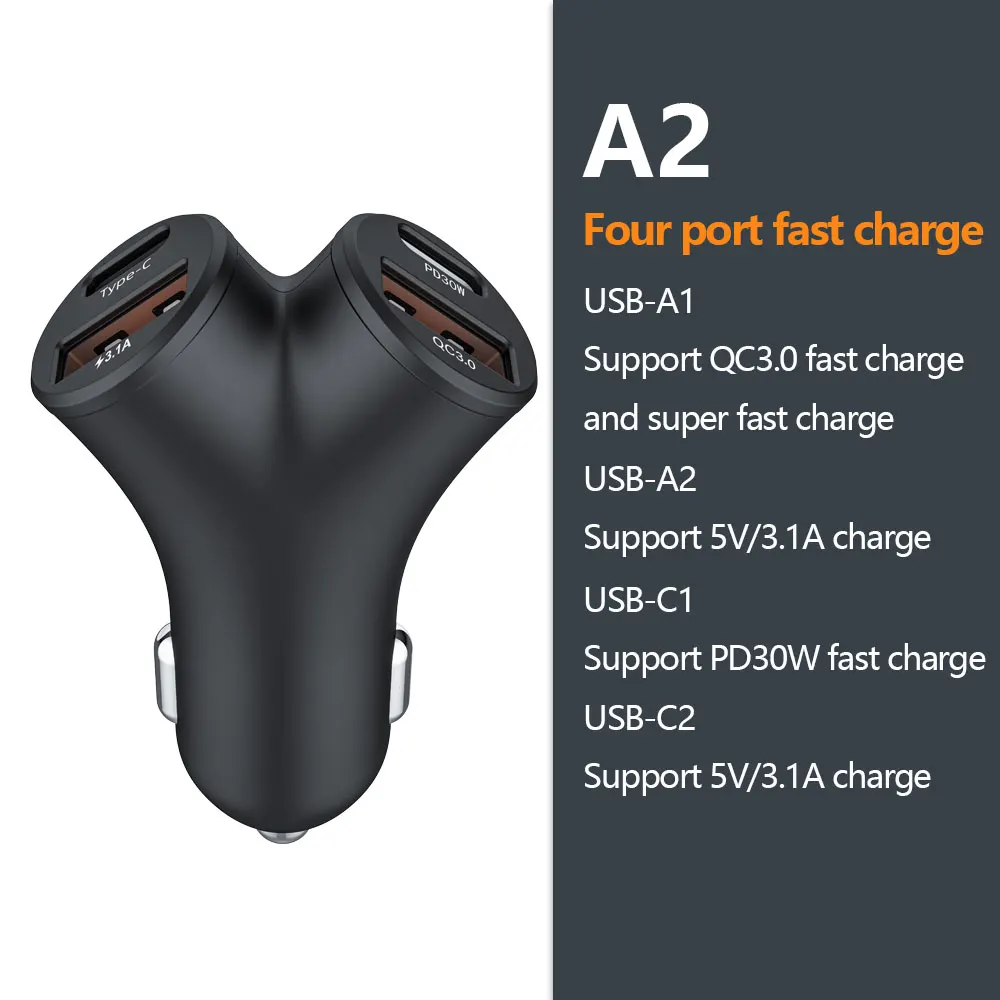 200 W Mini-USB-Autoladegerät, superschnelles Laden, Typ C PD, Schnelllade-Autotelefon-Ladegerät, Adapter für iPhone 15 Huawei Samsung