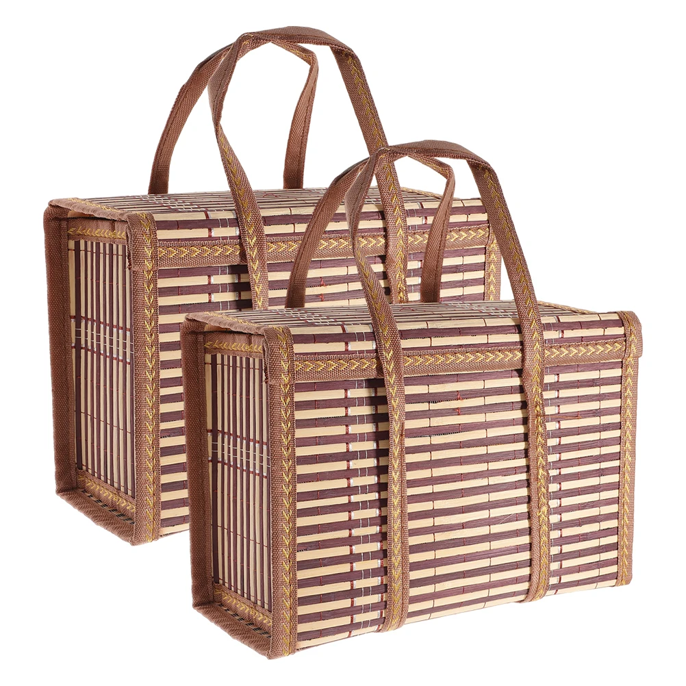 

2Pcs Collapsible Storage Baskets Large Capacity Foldable Picnic Basket Portable Household Organizer Efficient Solution Bedroom