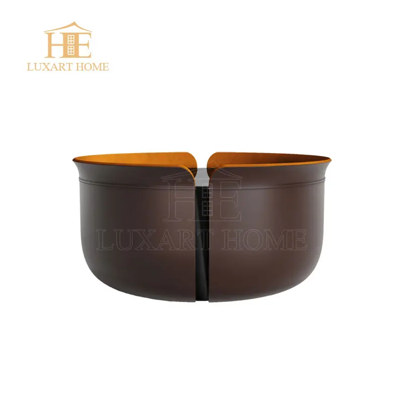 Luxury Modern Home Furniture Contemporary Leather Convertible Round Modular Coffee Table With Black Glass Top Metal Material