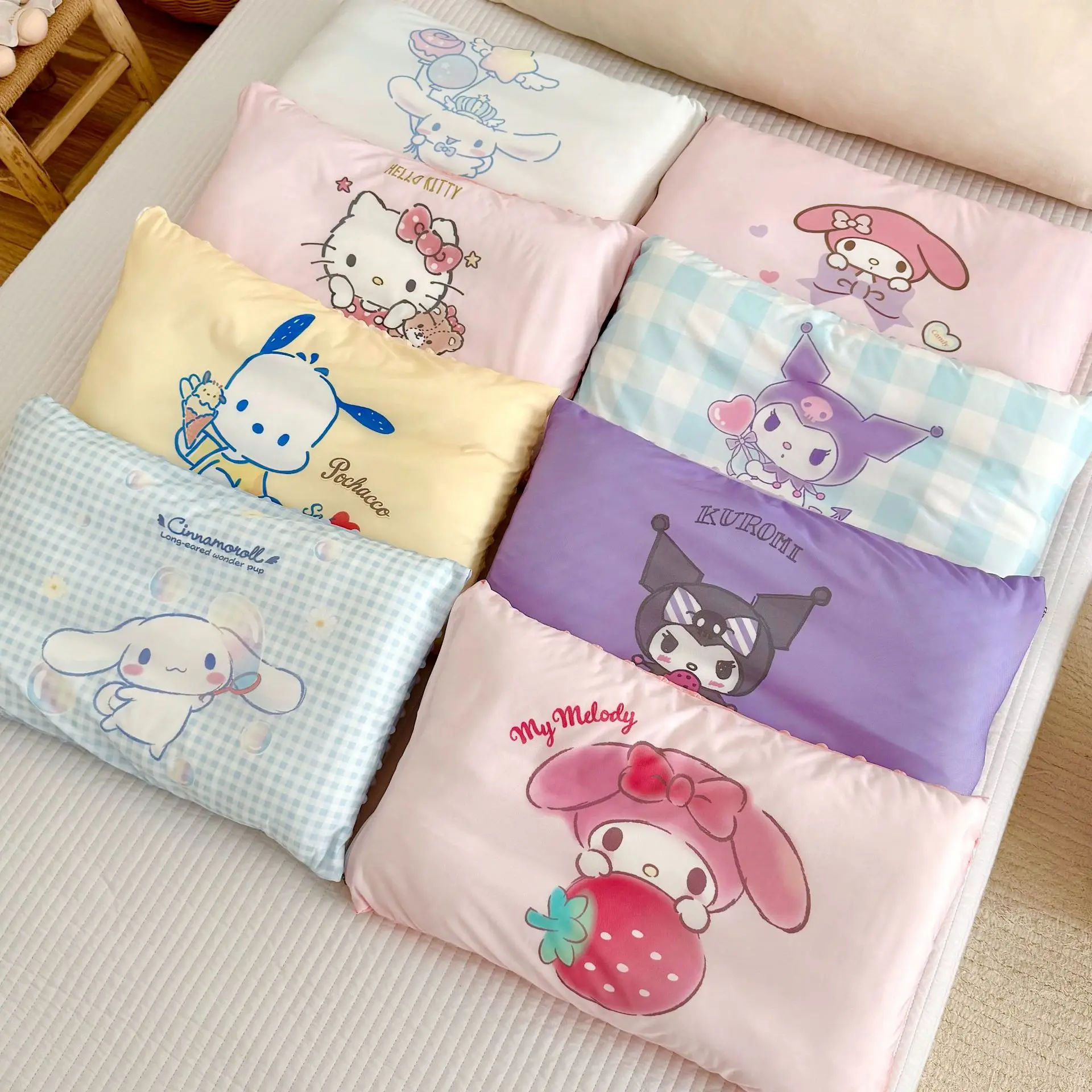 وسادة سانريو ميلودي كورومي سينامورول هالو كيتي مريحة مع وسادة طالب بين داون للأطفال قابلة للإزالة