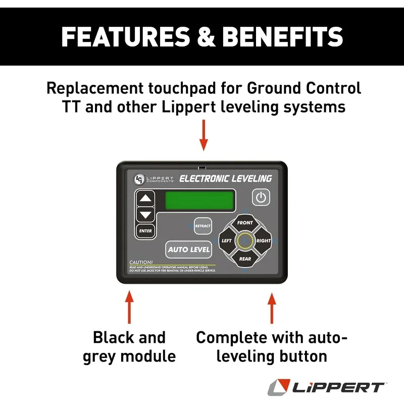 Lippert Terra Controle RV Roda e Travel Trailer Nivelamento System, substituição Touchpad, Auto-Nivelamento Button - 421484
