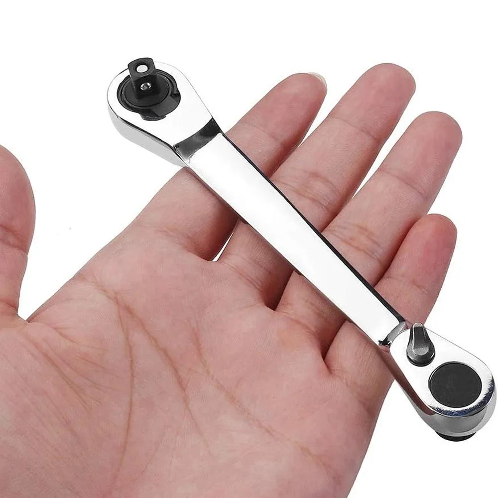 1pcs Mini Double Headed Ratchet Wrench Quick Socket Ratchet Wrench Screwdriver Hex Torque Wrenches Hand Repair Tools