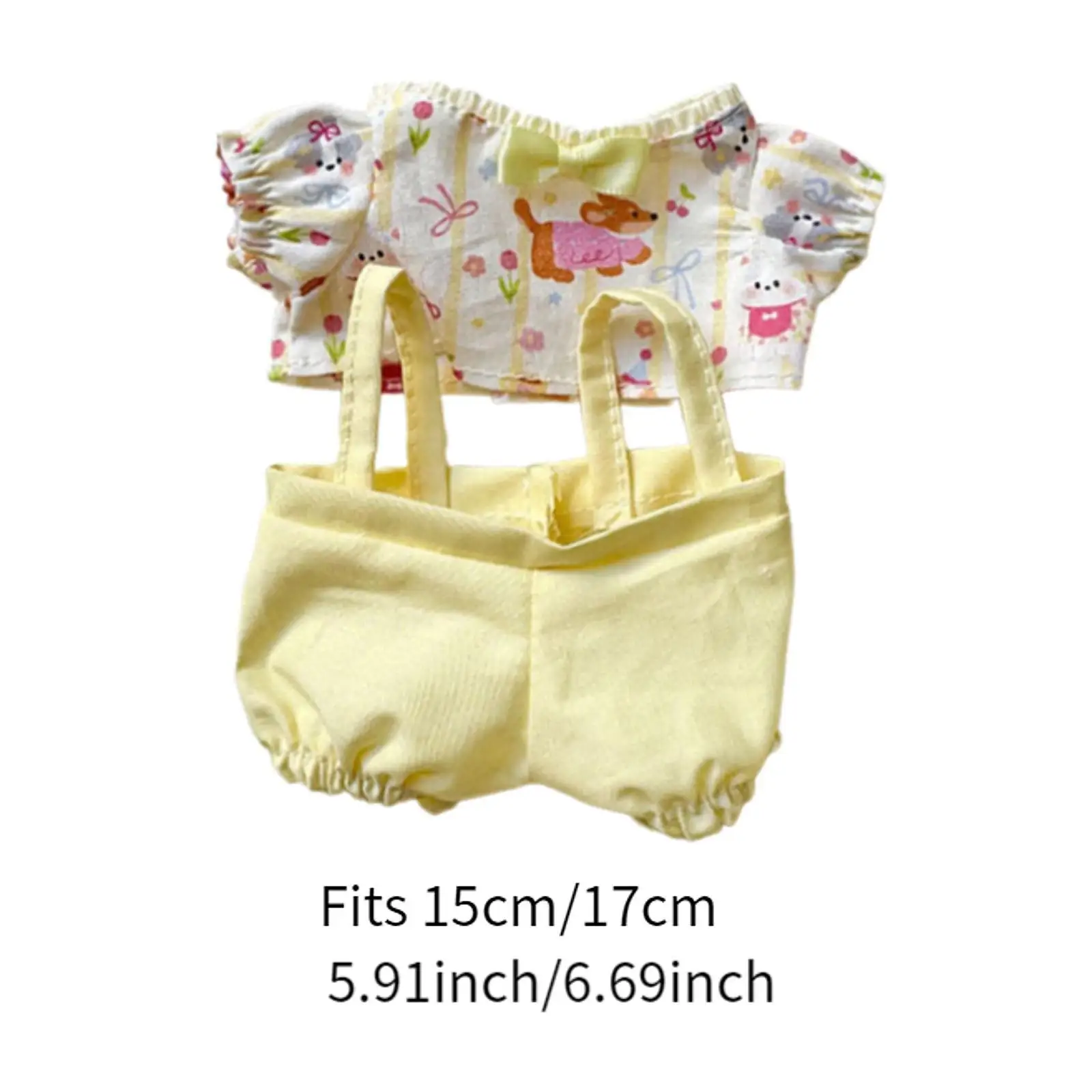 2 pezzi abiti per bambole accessori per costumi vestito per bambole regali moda fai da te cartone animato vestire vestiti per bambole abbigliamento per bambole per bambola da 15 cm