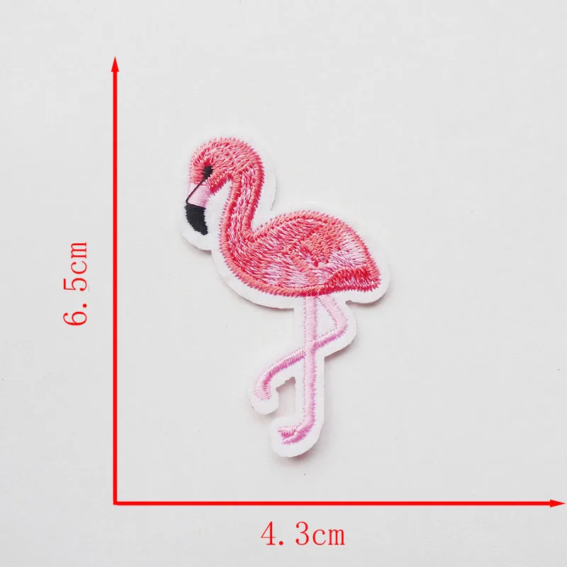 High Quality 10 Pcs Flamingo Embroidered Patches For Clothing Iron on Badge Sticker Stripes Applique