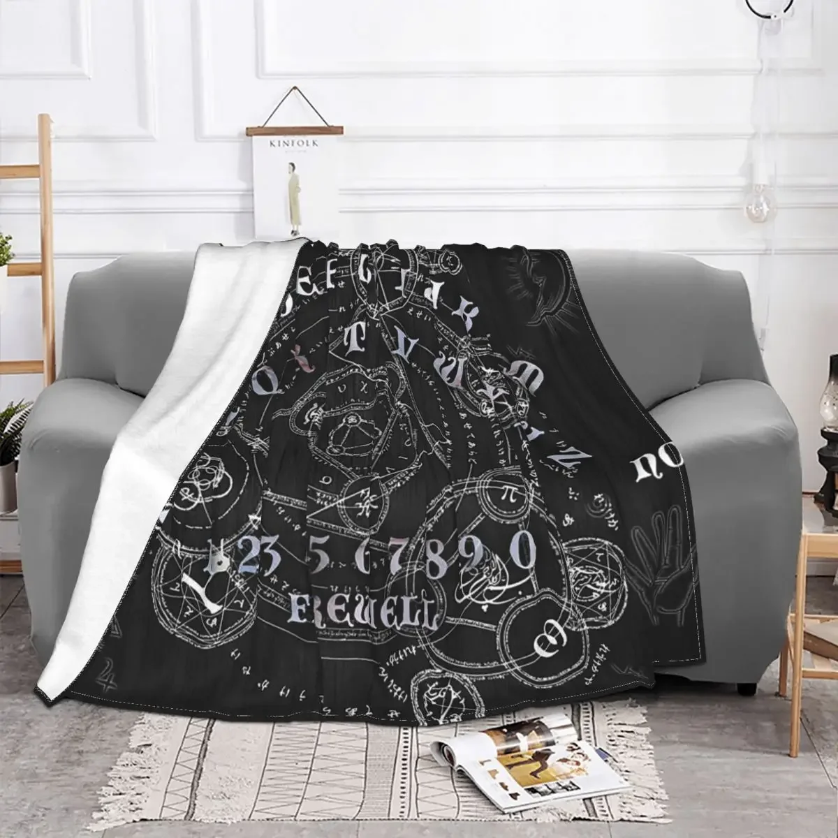 Ouija Board Mystical Blankets Fleece Demon Eye Sun and Moon Super Soft Throw Blanket for Bedroom Sofa Bedspread