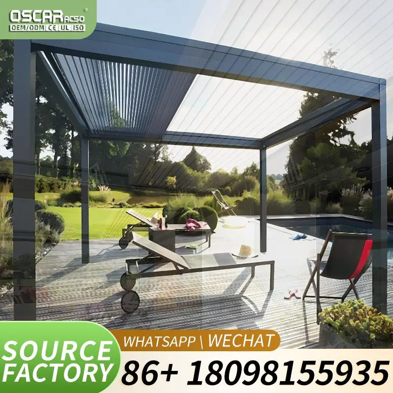 6m X 4m Outdoor Manual Louvre DIY Pergola System with Aluminum Structure for Patio Garden Balcony pergola