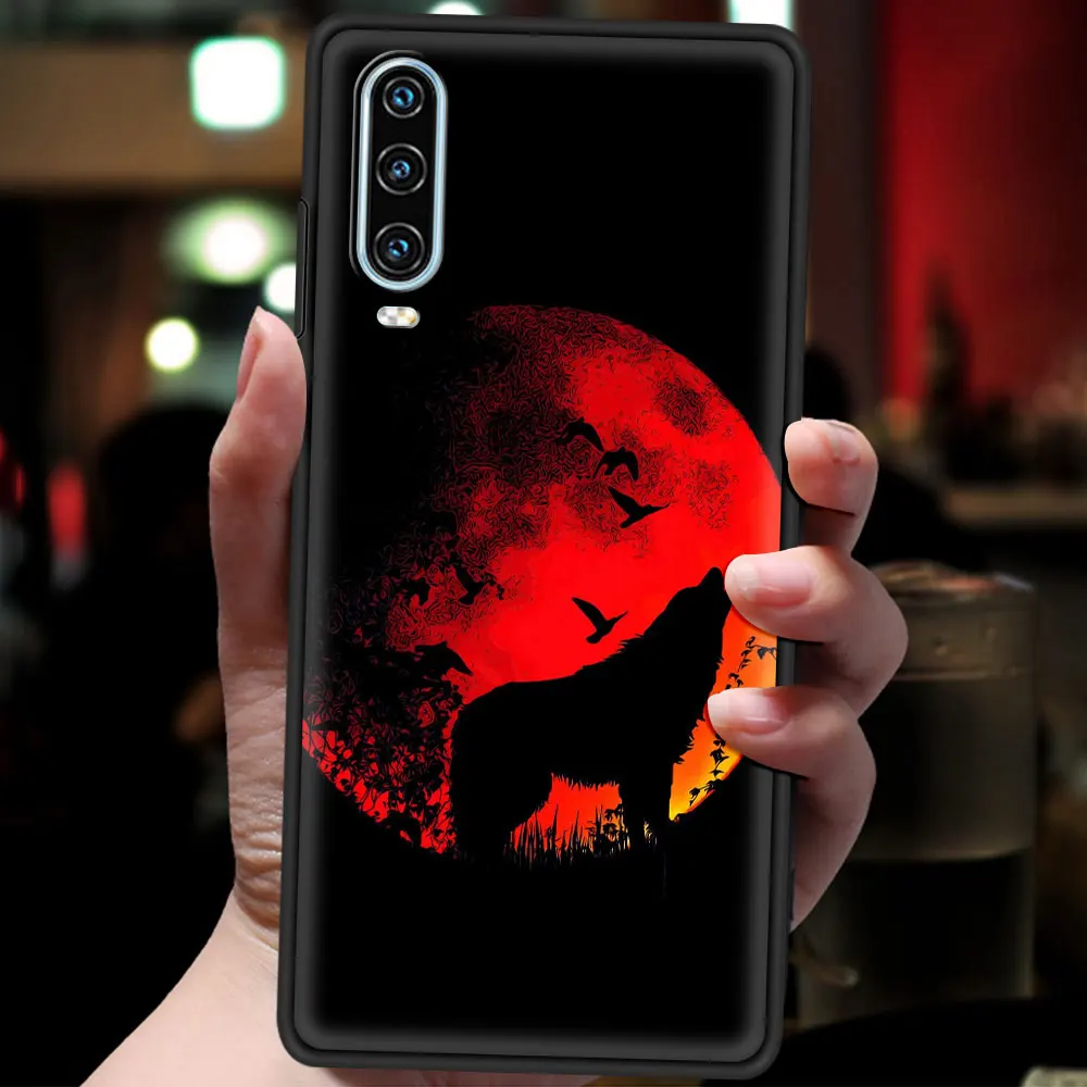 Wolf Animal Phone Case For Huawei P30 P40 Lite E P50 P20 Pro Y9 Y7 Y6 2019 P Smart 2021 Z Y6p Y7a Y9s Black Cover Silicone Coque