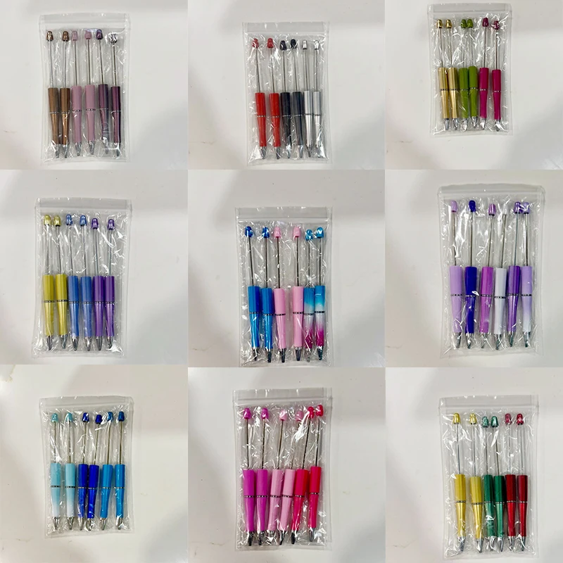 100 قطعة من البلاستيك الإبداعي مطرز قلم حبر جاف قابل للطباعة مطرز القلم لتقوم بها بنفسك هدية أقلام للطلاب المعلم اللوازم المكتبية بالجملة