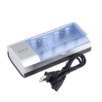 Beston 9V Ni-Mh Battery 6 Slot Multi-Function Battery Charger for AA/AAA/C/D Type Battery Charger-US Plug without Indicator