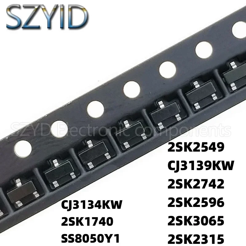 100PCS SOT323 CJ3134KW 2SK1740 SS8050Y1 2SK2549 CJ3139KW 2SK2742 2SK2596 2SK3065 2SK2315