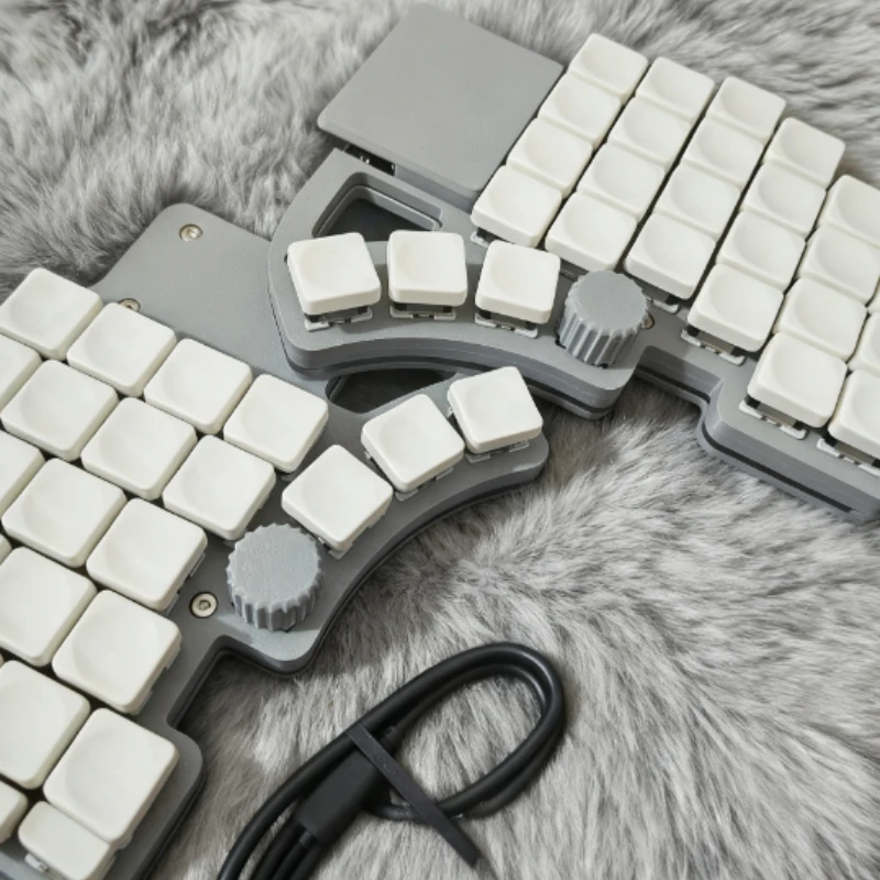 Dilemma Max Split Keyboard 4X6 Procyon Square'sTouchpad Hot Swappable MX Wired VIA/Knob Support Custom Mechanical Game Keyboard