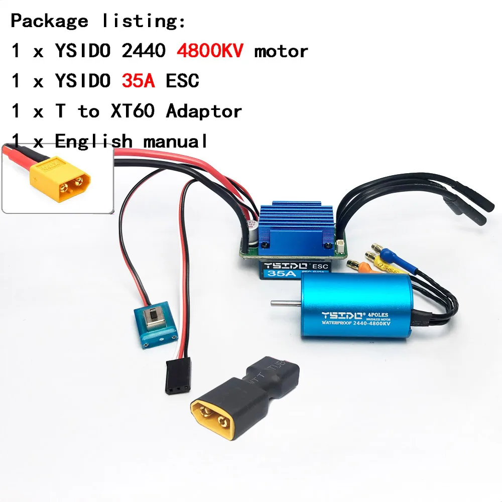 2435/2440/2838/2847 borstelloze motor 35A/45A ESC-combo voor Wltoys 124016   Remo Hobby XLH Timaya Redcat 1/12 1/14 1/16 RC Bootauto