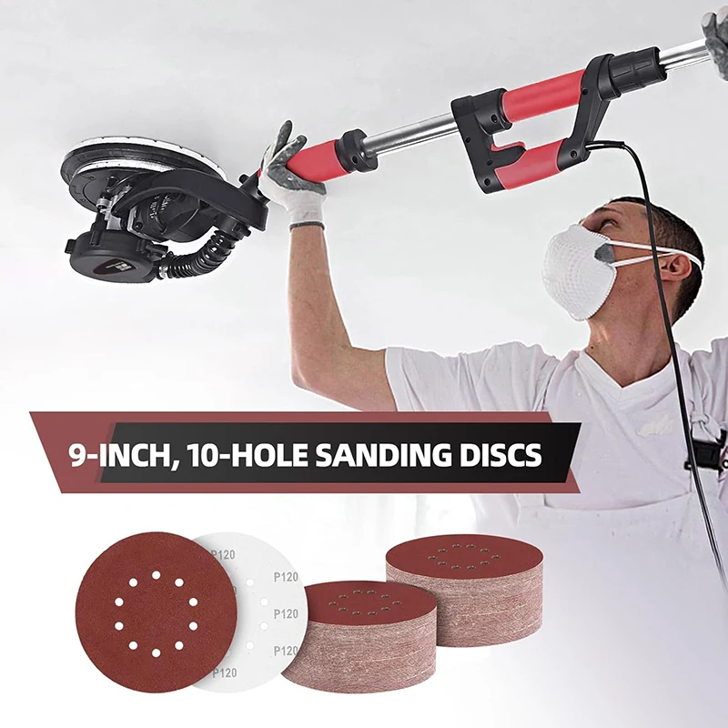 

10/20/50 Pcs 9 Inch 225mm10 Hole Wall Sander Sandpaper Metal Grinding Disc Abrasive Polishing Flat 40-2000 Grit Sanding Tools