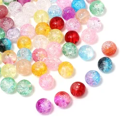 50pcs/Lot 8mm Round Crackle Crystal Glass Beads Crack Beads for Jewelry Making Loose Spacer Beads DIY Bracelet Necklace Wholesal