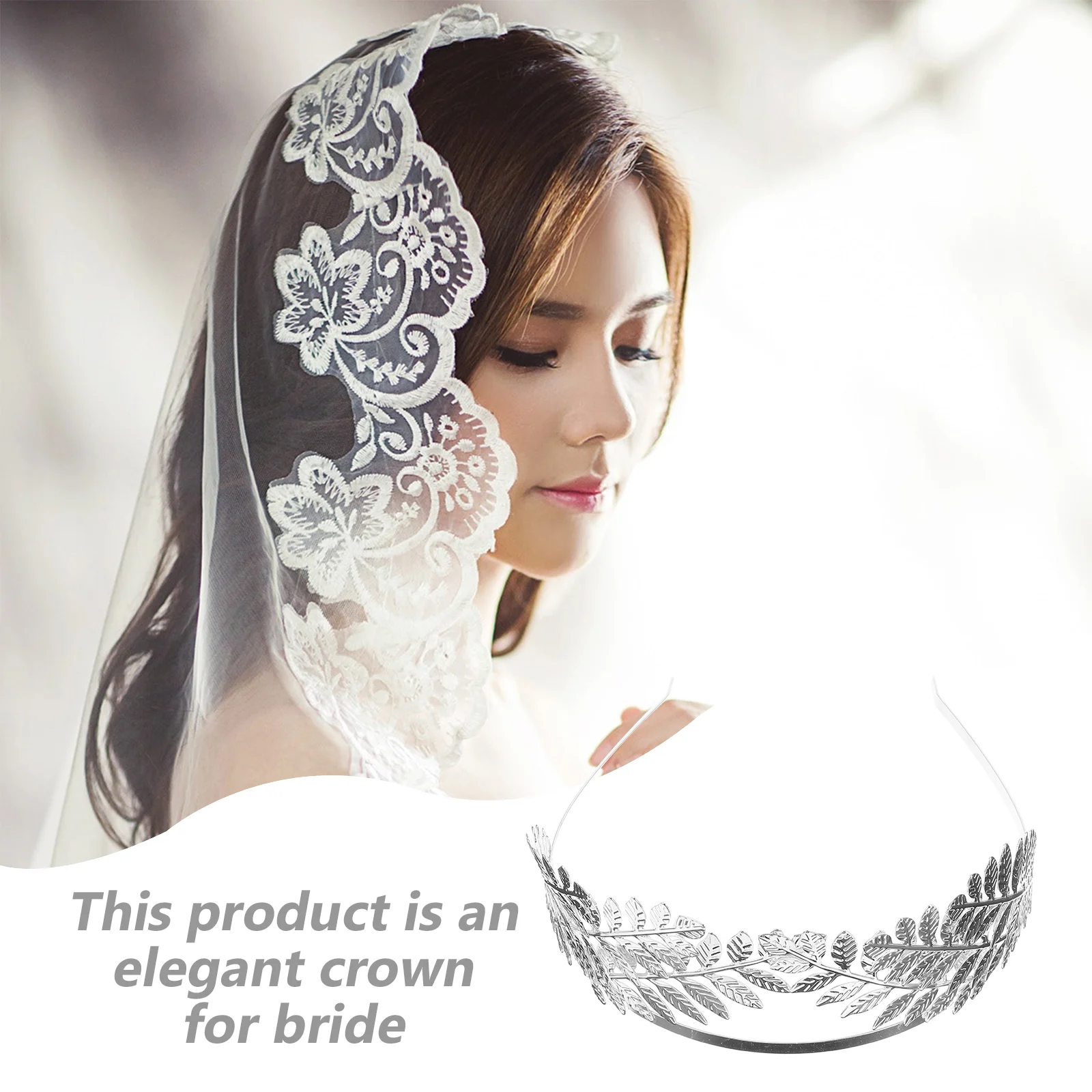 Tiara Wedding Hair Accessories Bridal Crown Leaf Hoop Head Clothing Bride Headband Golden Miss