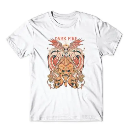 

Dark Fire T-Shirt. Skull Skeleton Shirt 100% Cotton Premium Graphic Tee New