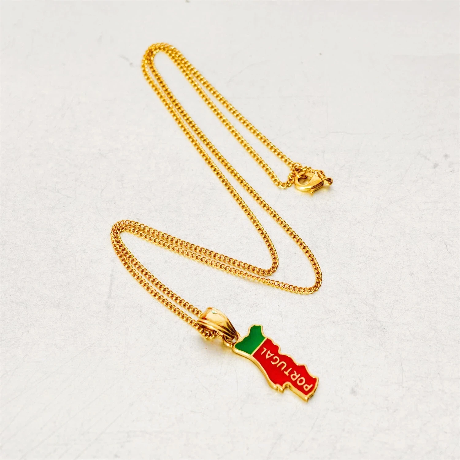 Fashion Small Tiny Portugal Map Pendant Female Gold Color Stainless Steel Chain Necklace for Women Jewelry Christmas Gift 2025 view 6