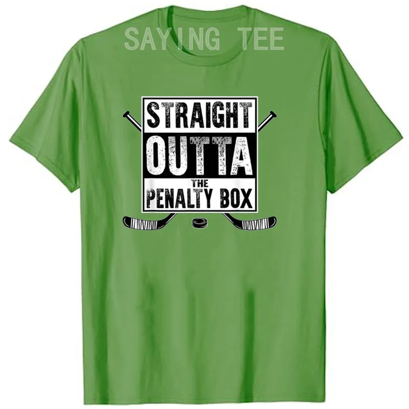 Ice Hockey Player Gift Straight Outta The Penalty Box T-Shirt Hockey Player Humor Funny Saying Tee Top Cool Short Sleeve Blouses