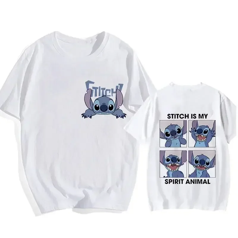 

Summer Short Sleeved Disney Lilo Stitch Cartoon Children T-shirt Cute Graphic Printed T-shirt Cotton Top Boys Girls Baby Tee