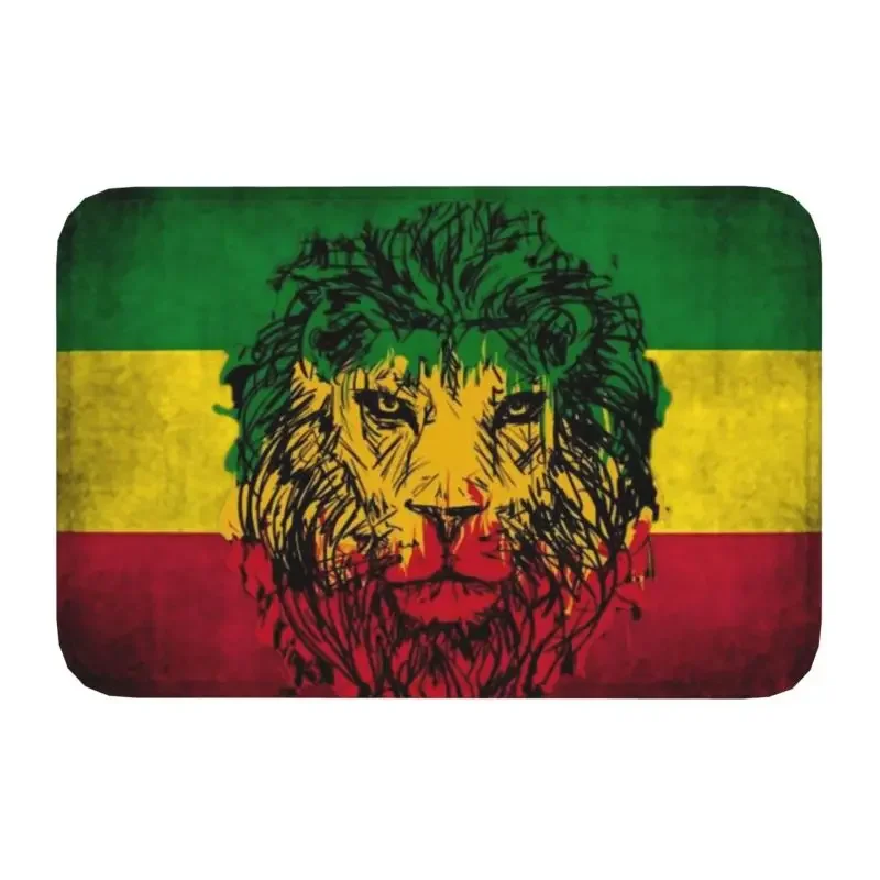 Custom Lion Of Judah Rasta Jamaican Reggae Doormat Mat Anti-Slip Rastafarian Art Bathroom Kitchen Garden Rug Carpet 40*60cm