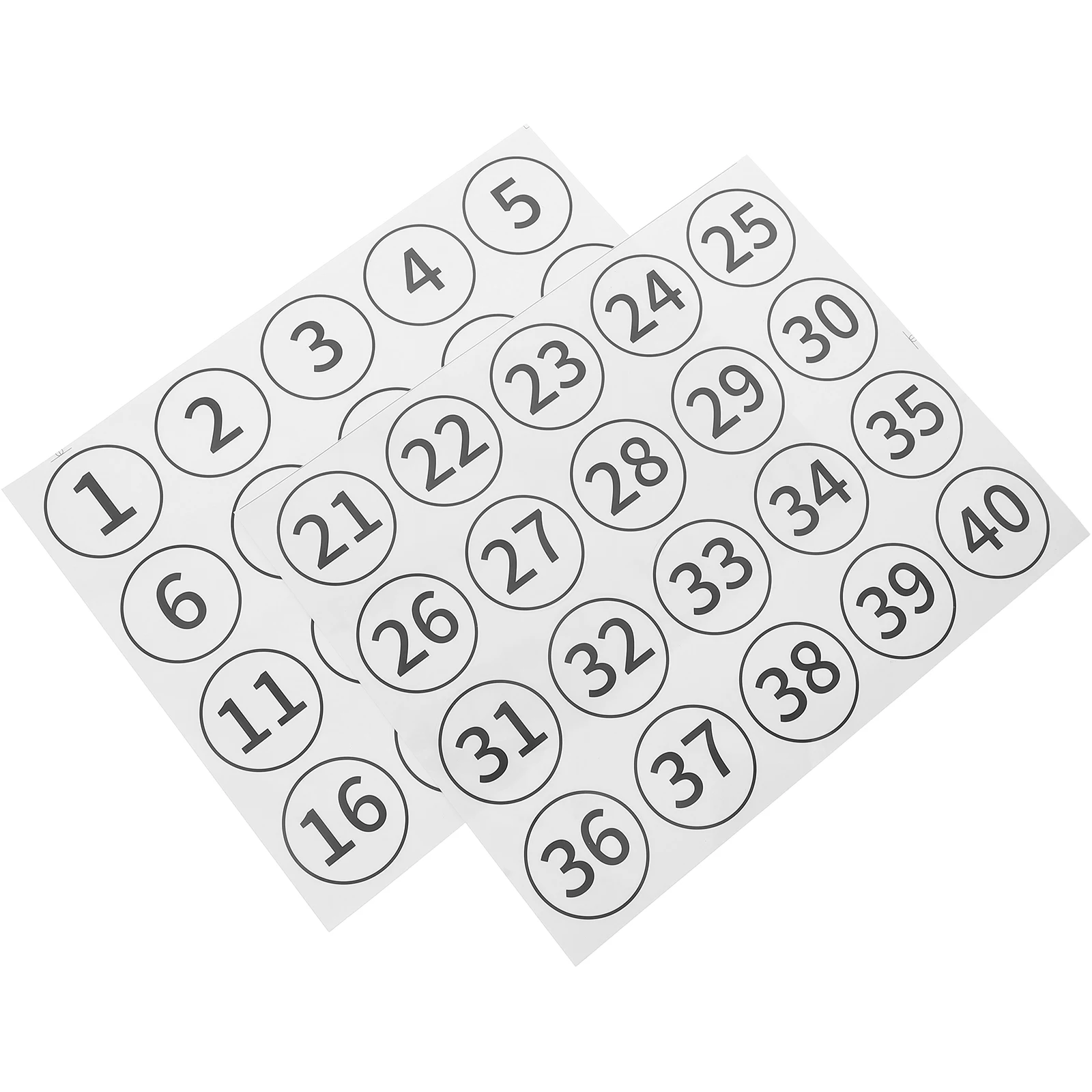 40pcs Number Stickers Small Clear PVC Self Adhesive Ideal for Office File Classification Warehouse Management Exhibition