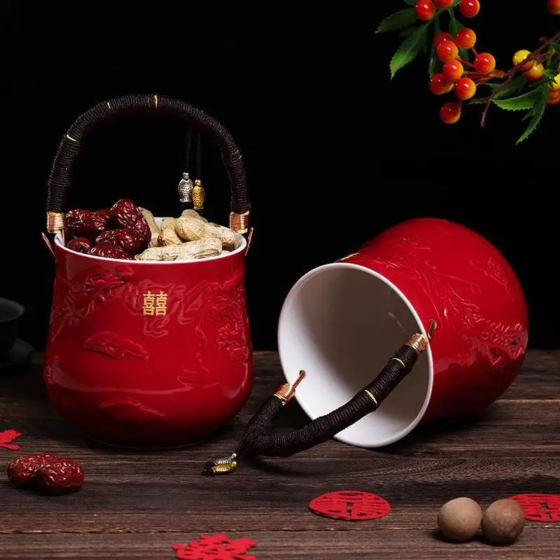 

Wedding Decorative Red Barrel Pair Bridegroom Family Gifts Creative Festival Supplies Creative Gift Box Set Mother's Family