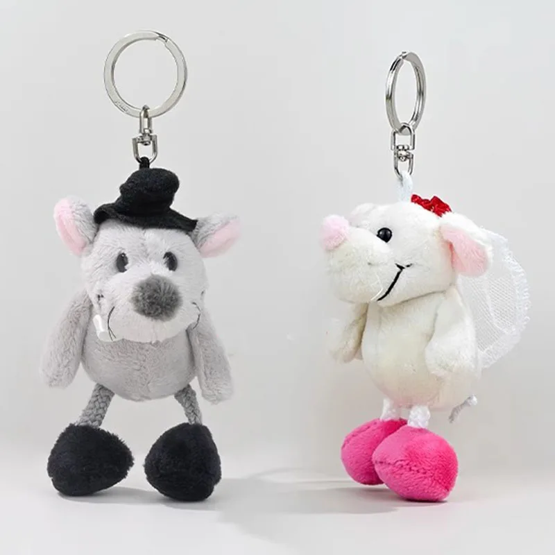 

Nice Wedding Marry Mouse Pendant Groom Bride Cartoon Bridegroom Rat Animal Plush Toy Stuffed Doll Key Ring Boy Girl Friend Gift