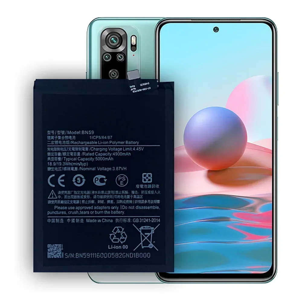 

Новая высококачественная сменная батарея для MIUI Xiaomi Redmi ПРИМЕЧАНИЕ 10, аккумулятор для телефона BN59, литиевая батарея для сотового телефона