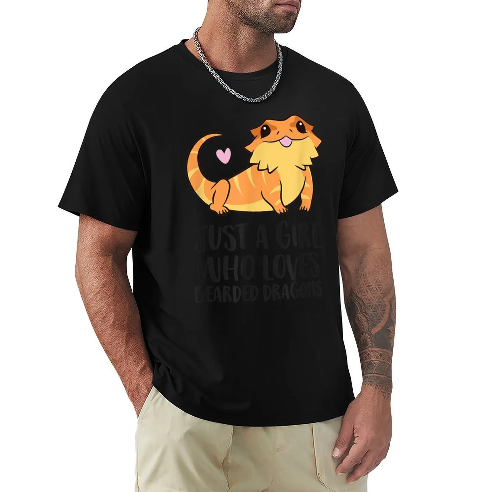 

Just A Girl Who Loves Bearded Dragons Lizard Reptile T-Shirt graphic tee shirt graphic t shirt vintage plain white t shirts men