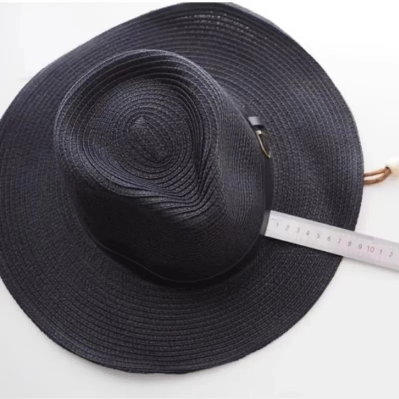 New Extra Large Size 62cm Foldable Jazz Sun Hat Men Women Summer Beach Lanyard Sunscreen Outdoor Sports Sun Straw Hat Wholesale