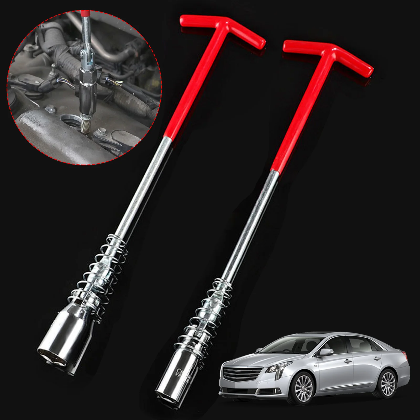 

Universal 14mm/ 16mm Spark Plug Removal Tool Spanner Socket Wrench T Grip Handle Flexible Spanner Socket T Handle T Bar