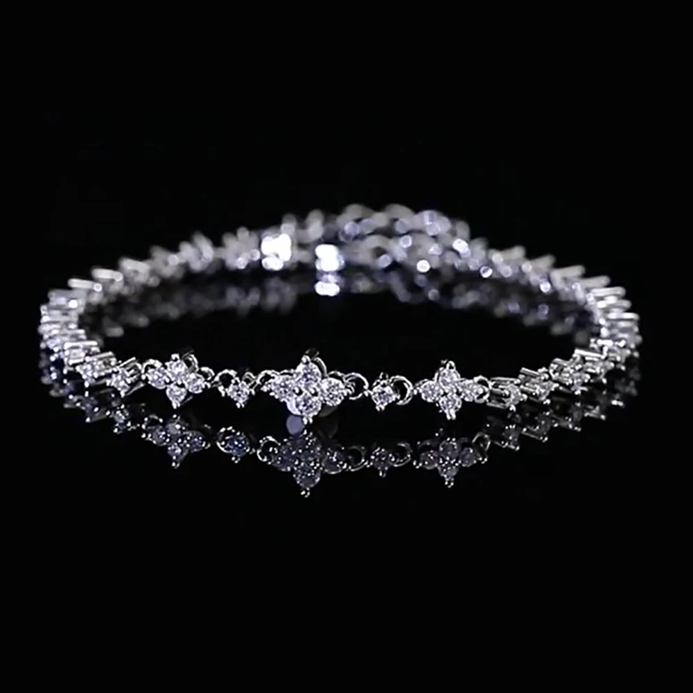 

Теннисный браслет Serenity 1,38 карата D цвета с муассанитом для женщин и мужчин, 100% стерлинговое серебро S925, 18K, регулируемая цепочка на руку GRA