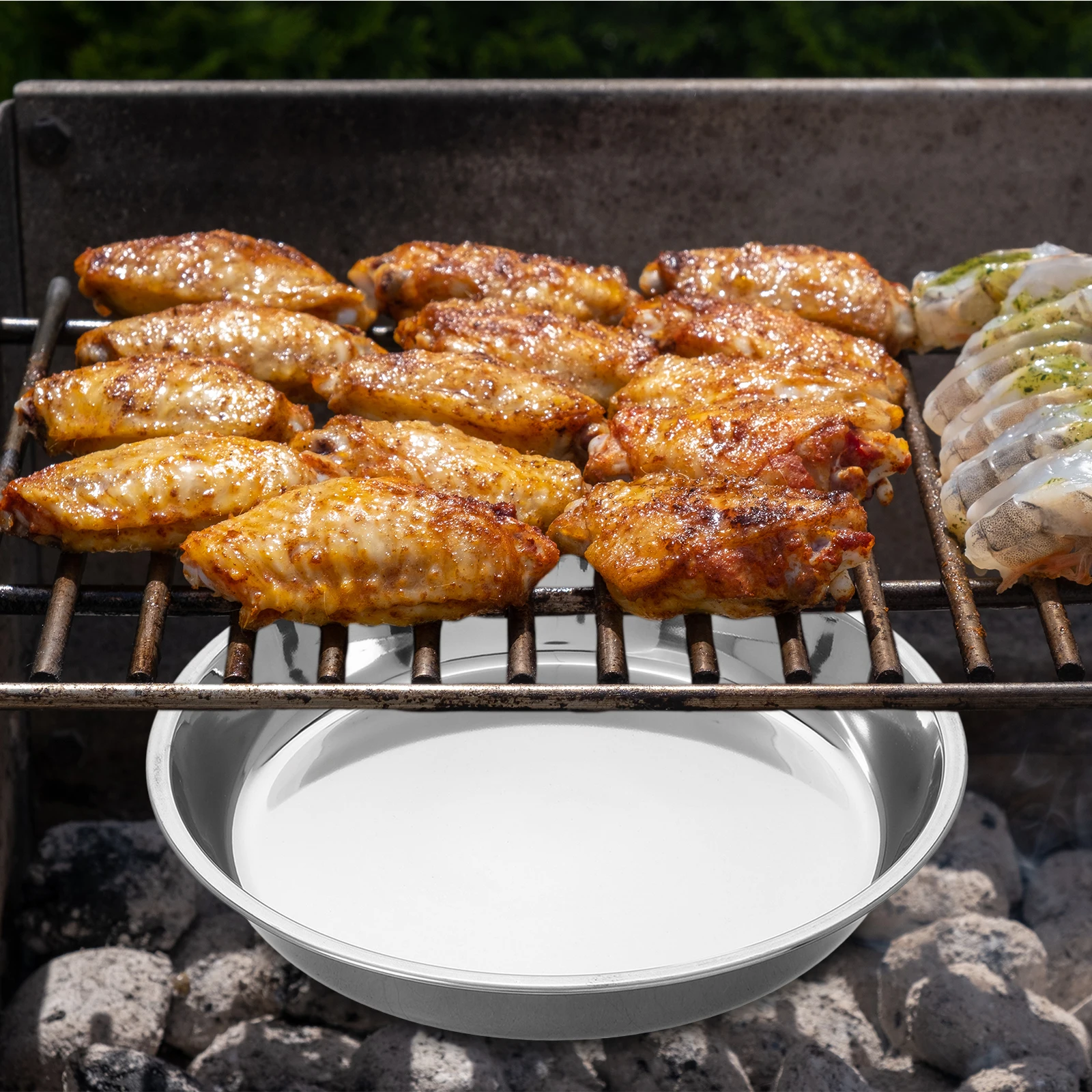 

Stainless Steel Charcoal Pan Ash Catcher Round Grill Plate Large Capacity Korean Bbq Grill Portable Camping Fireplace Tray Easy