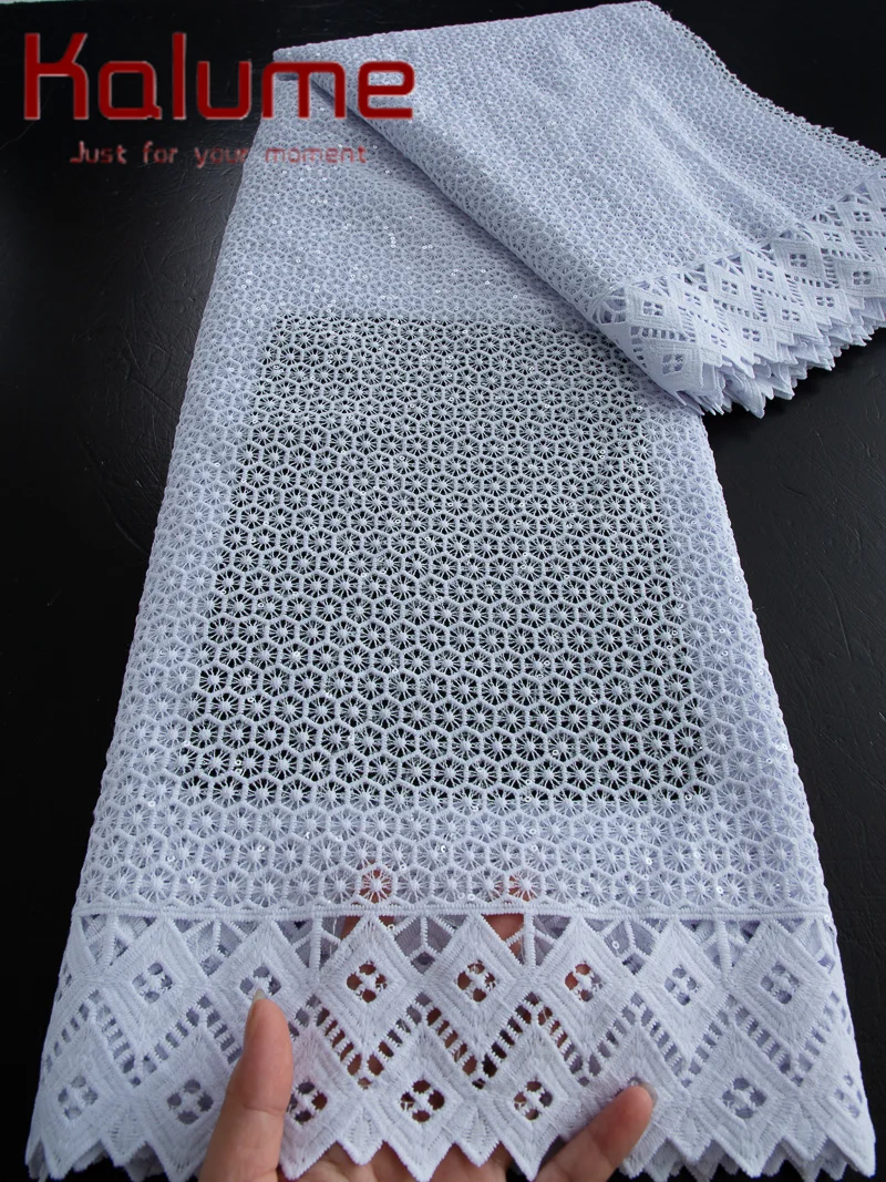

Kalume Guipure Lace Fabric White 5 Yards 2025 African Nigerian Water Soluble Lace Fabric For Diy Sew Dress Party Wedding F3036