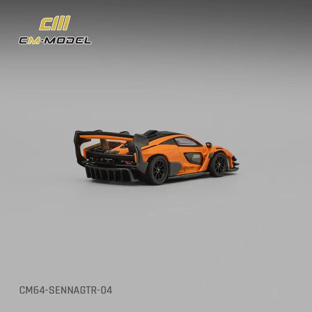 PreSale CM 1:64 Orange Senna GTR Diecast Diorama Car Model Toys