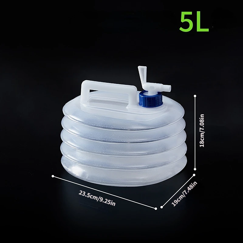 Herramientas de Viaje para Acampar al Aire Libre, Cubo de Almacenamiento de Agua Plegable Telescópico Multifuncional, de Gran Capacidad y Reforzado, con Grifo