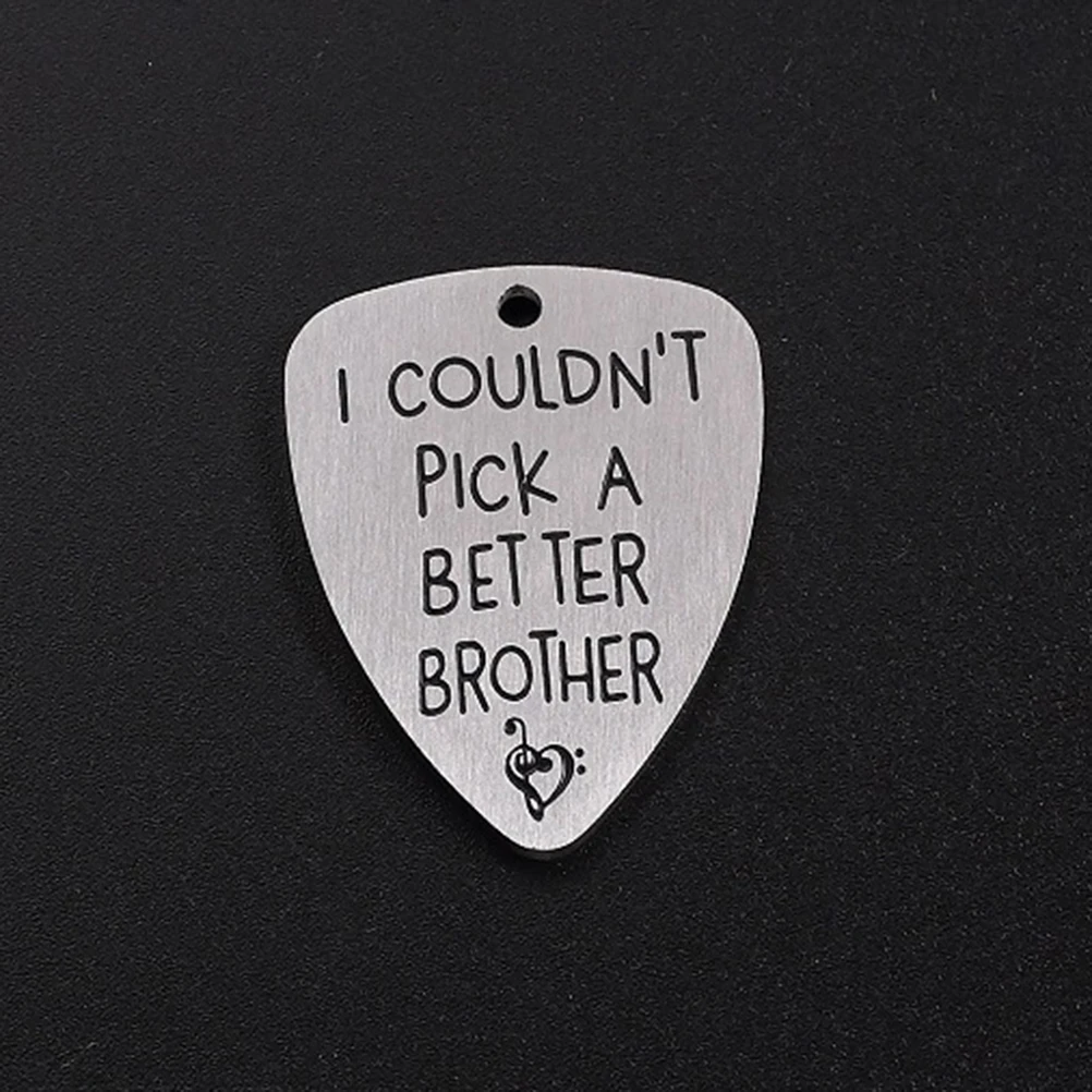 

Guitar Picks Ukulele 316 Steel Hand Carved Polished Letter Engraved Comfort Flexibility Bass Practice Necklace Pendant Musical