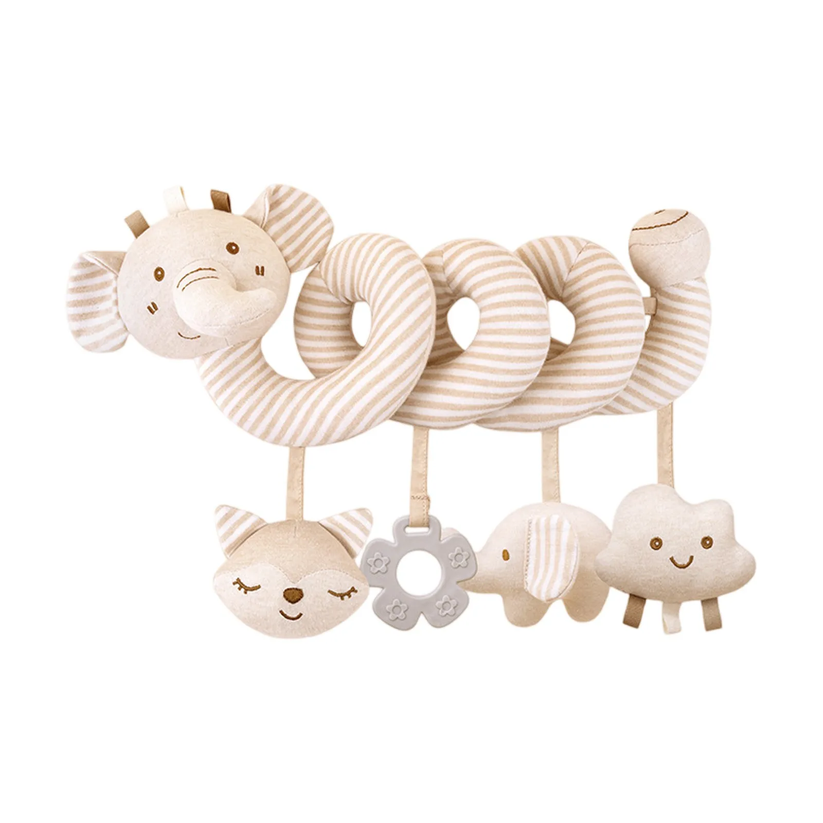 Sonajeros desmontables, soporte para cuna, juguetes colgantes, cama de algodón orgánico, juguete envuelto, colgador para cochecito, juguete sensorial móvil de dibujos animados, regalo