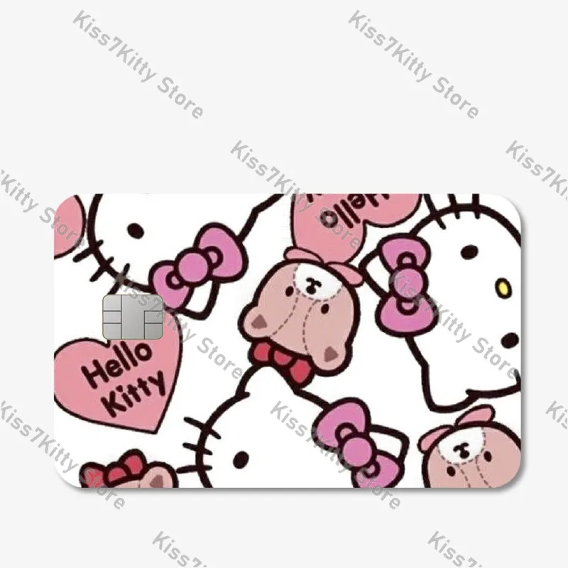 New Hello Kitty Credit Debit Card Sticker Anime Pochacco Cartoon Bank Cards Skin Cartoon Waterproof Stickers Toys for Small Chip