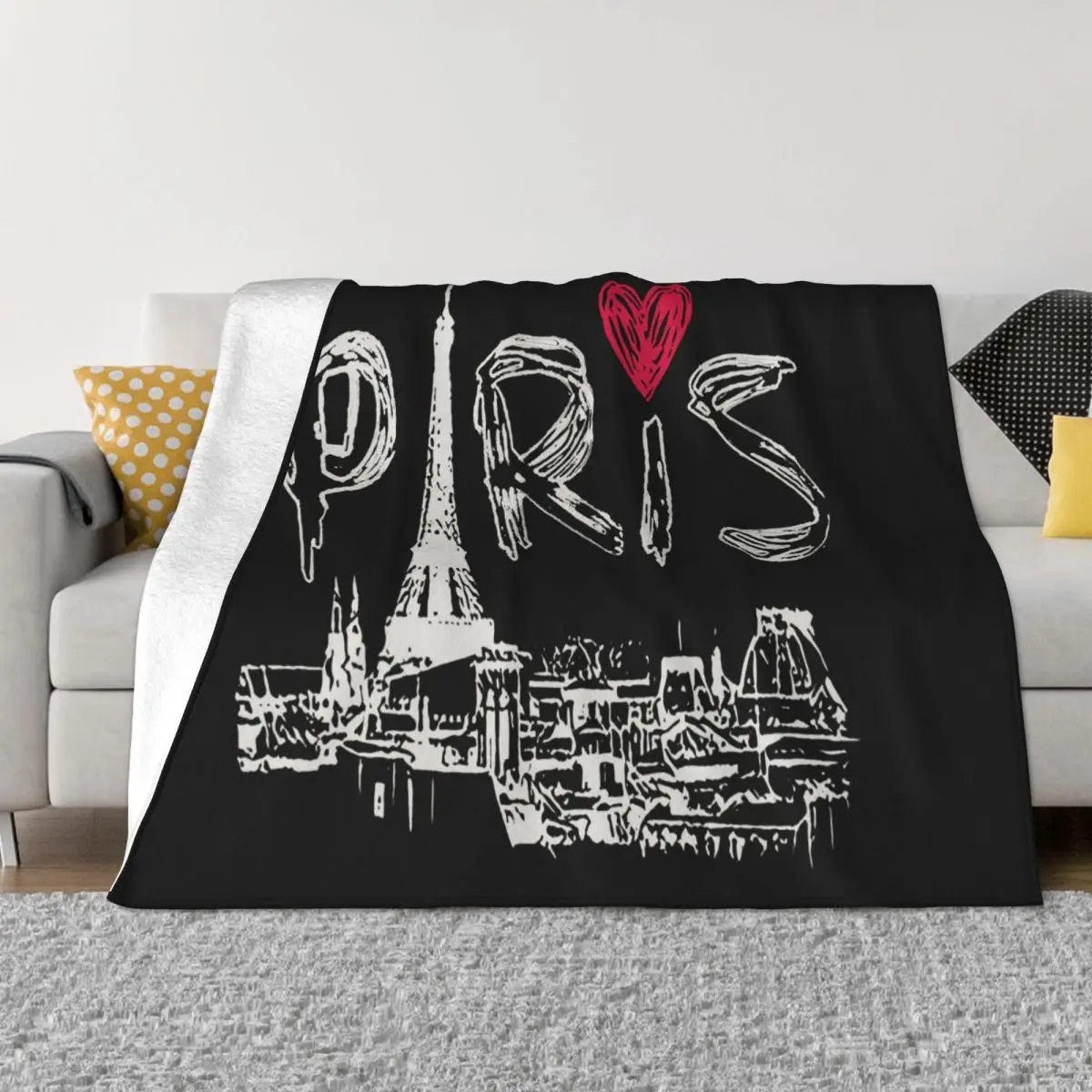 Paris France Vacation Holiday Eiffel Tower Gift Cool T New Graphic Men Black Cot Customized Designs Humor Throw Blanket