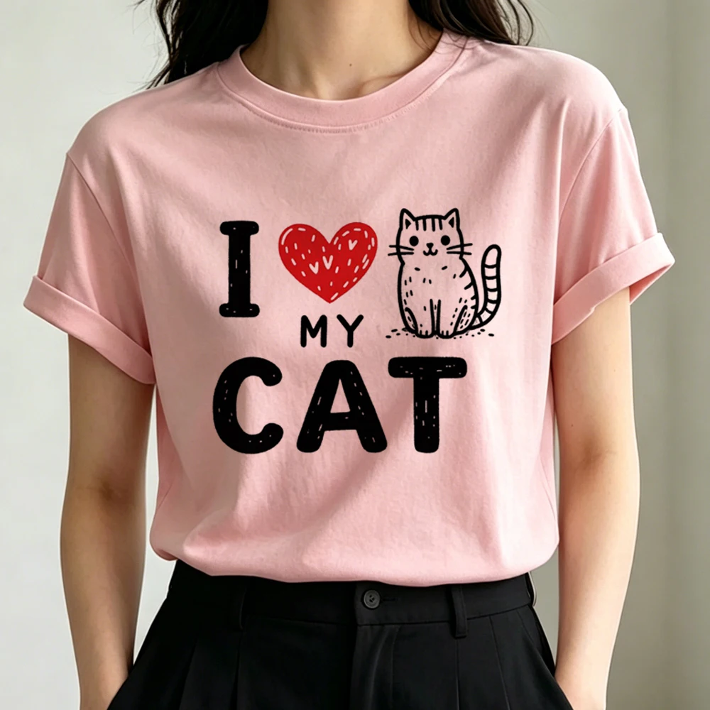 Fun Cat shirt teen Psychedelic vintage summer 80s cute shirt gyaru scene  harajuku funny meme