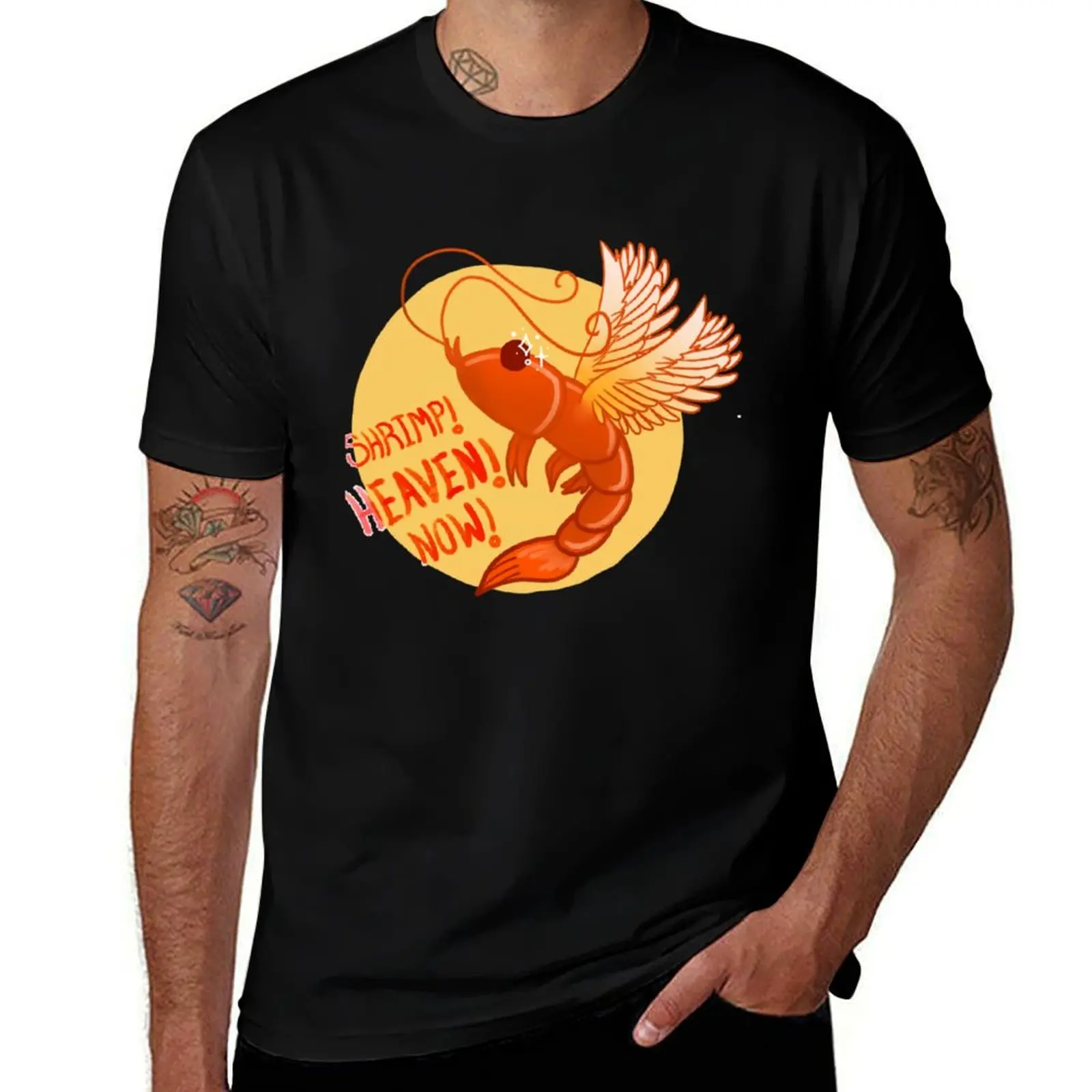 

Shrimp Heaven Now T-Shirt Fashion Letter Print T-Shirt